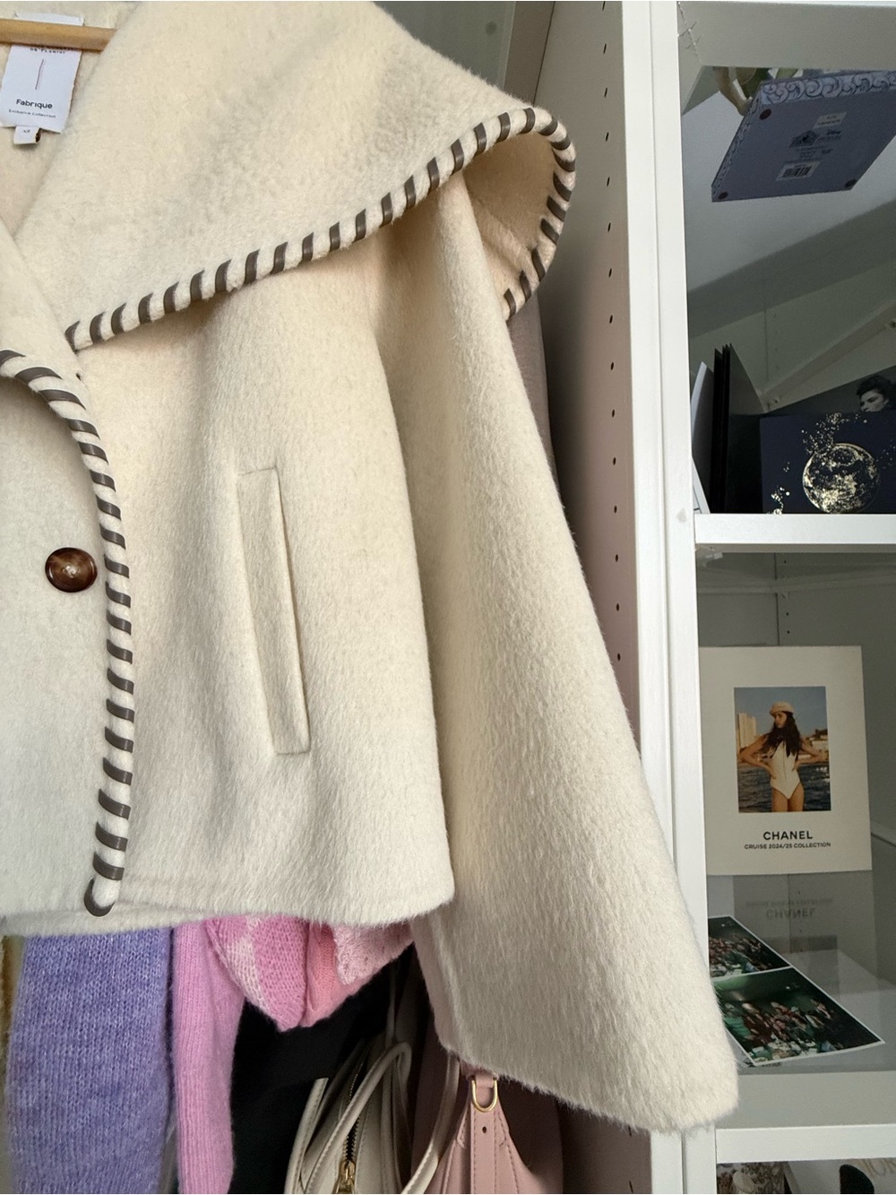 Cream Wool Cape Coat - Picture 3 of 13